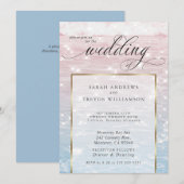 Elegant Sparking Ocean Beach Wedding Kaart (Voorkant / Achterkant)
