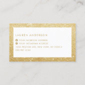 Elegant Sparkle and Shine Gold Glitter Salon Visitekaartje (Achterkant)