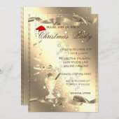 Elegant, Sparkle, Corporate Kerstparty Kaart (Voorkant / Achterkant)