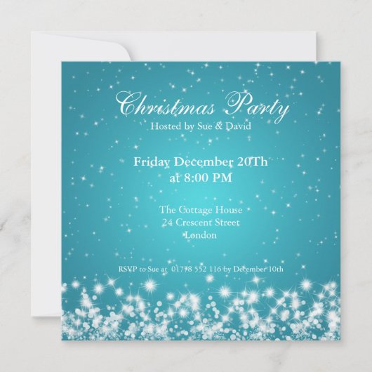 Elegant Sparkle Custom Blue Kaart (Voorkant)