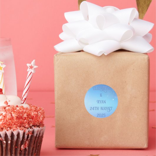 Elegant Sparkle Design voor Wedding Sticker (Feest)