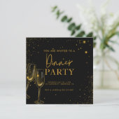 Elegant Sparkle Dinner Party Goud Zwart Kaart (Staand voorkant)