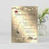 Elegant, Sparkle, Glass, Corporate Kerstparty Kaart (Staand voorkant)