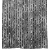 Elegant Sparkle Glitter Chic Silver Stripes Douchegordijn (Voorkant)