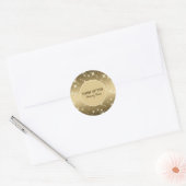 Elegant Sparkle Glitter Gold Purim Sameach Ronde Sticker (Envelop)