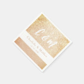 Elegant Sparkle Gold Glitter Wedding Napkins Servet (Hoek)