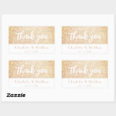 Elegant Sparkle Gold Glitter Wedding Rechthoekige Sticker (Vel)