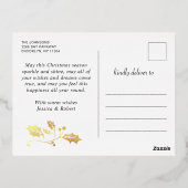 Elegant Sparkle Kerstmis 3 PHOTO Greep Gold Folie Feestdagen Briefkaart (Achterkant)