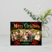 Elegant Sparkle Kerstmis 3 PHOTO Greep Gold Folie Feestdagen Briefkaart (Staand Voorkant)