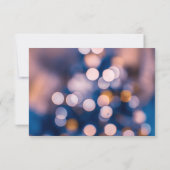 Elegant sparkle lampjes bokeh blur blue Wedding RS RSVP Kaartje (Achterkant)