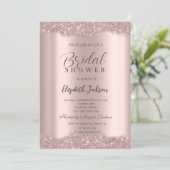 Elegant Sparkle Lijst Roos Goud Vrijgezellenfeest Kaart (Staand voorkant)