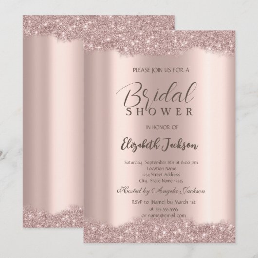 Elegant Sparkle Lijst Roos Goud Vrijgezellenfeest Kaart (Voorkant / Achterkant)