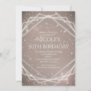 Elegant Sparkle Modern Glam Geometric Invitation Kaart