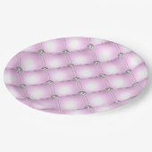 Elegant Sparkle Paars Tufted Bling Glam Wedding Papieren Bordje (Gekanteld)