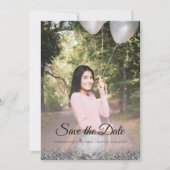 Elegant Sparkle roze Quinceañera bewaart de datum Save The Date (Voorkant)