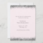 Elegant Sparkle roze Quinceañera bewaart de datum Save The Date (Achterkant)