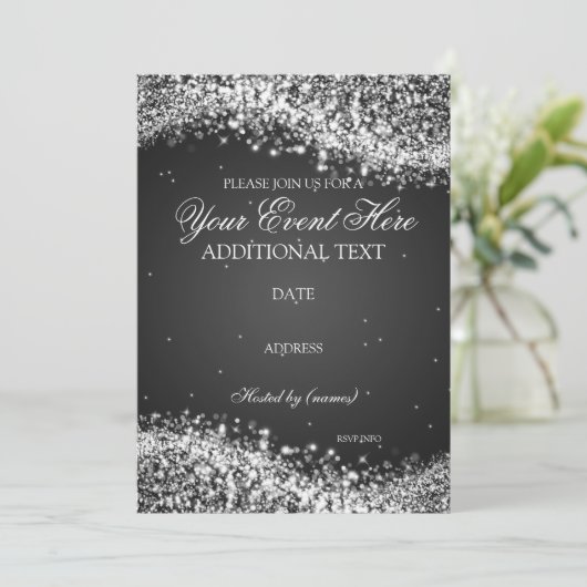 Elegant Sparkle/Sparging Sjabloon Party Kaart (Staand voorkant)