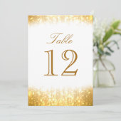 Elegant Sparkle Table Number Kaart (Staand voorkant)