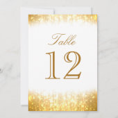 Elegant Sparkle Table Number Kaart (Achterkant)