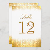 Elegant Sparkle Table Number Kaart (Voorkant / Achterkant)