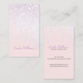 Elegant Sparkle White Crystal Drift licht Roze Visitekaartje (Voorkant / Achterkant)