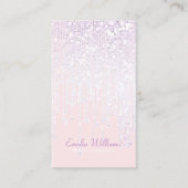Elegant Sparkle White Crystal Drift licht Roze Visitekaartje (Voorkant)