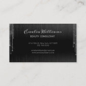 Elegant Sparkle White Crystal Rhinestone Black Visitekaartje (Achterkant)