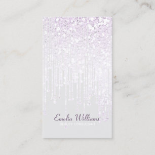Elegant Sparkle White Glitter Drijft licht grijs Visitekaartje