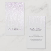 Elegant Sparkle White Glitter Drijft licht grijs Visitekaartje (Voorkant / Achterkant)