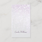 Elegant Sparkle White Glitter Drijft licht grijs Visitekaartje (Voorkant)