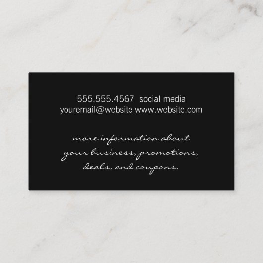 Elegant Sparkle/Wind Patroon Kortingskaartje (Achterkant)