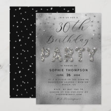 Elegant Sparkles Glitter Silver Birthday Party