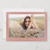 Elegant Sparkles Quinceañera 2 Foto Roos Gold Save The Date (Voorkant)