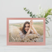 Elegant Sparkles Quinceañera 2 Foto Roos Gold Save The Date (Staand voorkant)