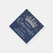 Elegant Sparkles Quinceañera Crown Navy Blue Servet (Hoek)