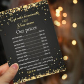 Elegant Sparkles zwart goud Prijs Lijst flyer