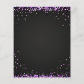 Elegant Sparkles zwart paarse Prijs Lijst flyer (Achterkant)