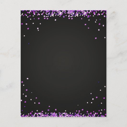 Elegant Sparkles zwart paarse Prijs Lijst flyer (Achterkant)