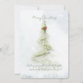 Elegant Sparkling Christmas Tree Flat Holiday Card Feestdagenkaart (Voorkant)