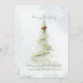 Elegant Sparkling Christmas Tree Flat Holiday Card Feestdagenkaart (Voorkant / Achterkant)