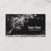 Elegant Sparkling Cleaning Service Business Card Visitekaartje (Voorkant)