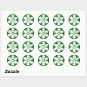 Elegant sparkling glitter green frosty snowflake ronde sticker (Vel)