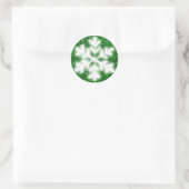 Elegant sparkling glitter green frosty snowflake ronde sticker (Tas)