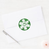 Elegant sparkling glitter green frosty snowflake ronde sticker (Envelop)