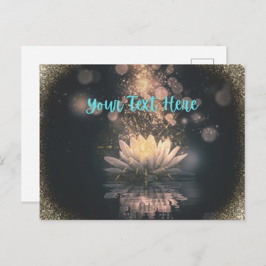 Elegant Sparkling Lotus Briefkaart (Voorkant / Achterkant)