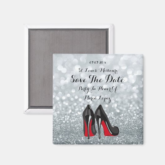 Elegant Sparkly Birthday sparen de Datum Magnet (Voorkant / Achterkant)