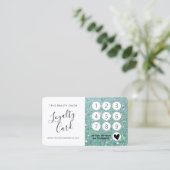 Elegant Sparkly Blauwgroen Green Glitter Klantenkaartje (Staand voorkant)