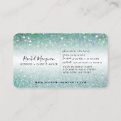Elegant Sparkly Blauwgroen Green Glitter Visitekaartje (Achterkant)