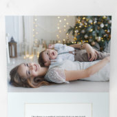 Elegant Sparkly Blue & Gold Alcohol Inkt Foto Drieluik Wenskaart (Binnenzijde eerst)