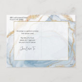 Elegant Sparkly Blue & Gold Alcohol Inkt Foto Feestdagenkaart (Achterkant)